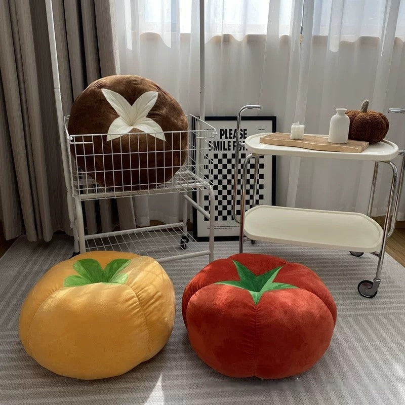 Cozy & Fun Fruit and Veggie Cushions | Tomato, Pumpkin, & Bread