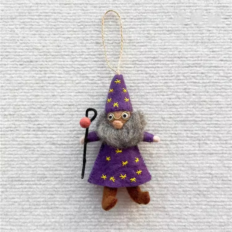 Handmade Wool Felt Wizard Ornament - Add Magic to Your Christmas!