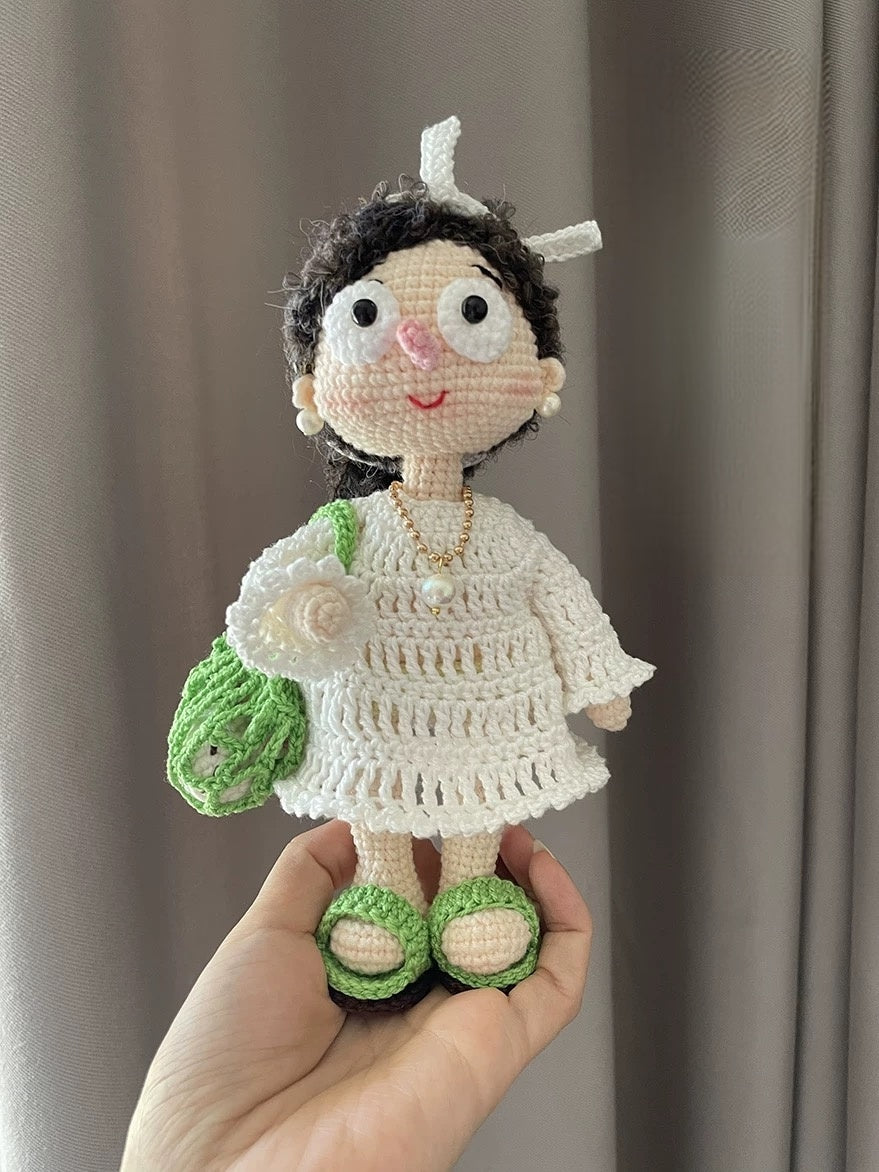 Chic Crochet Doll - “Green Bag Girl” Handmade Kit