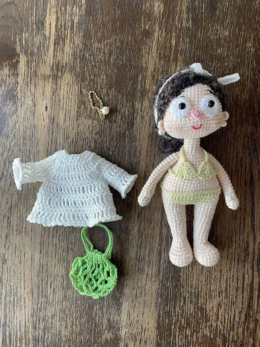 Chic Crochet Doll - “Green Bag Girl” Handmade Kit