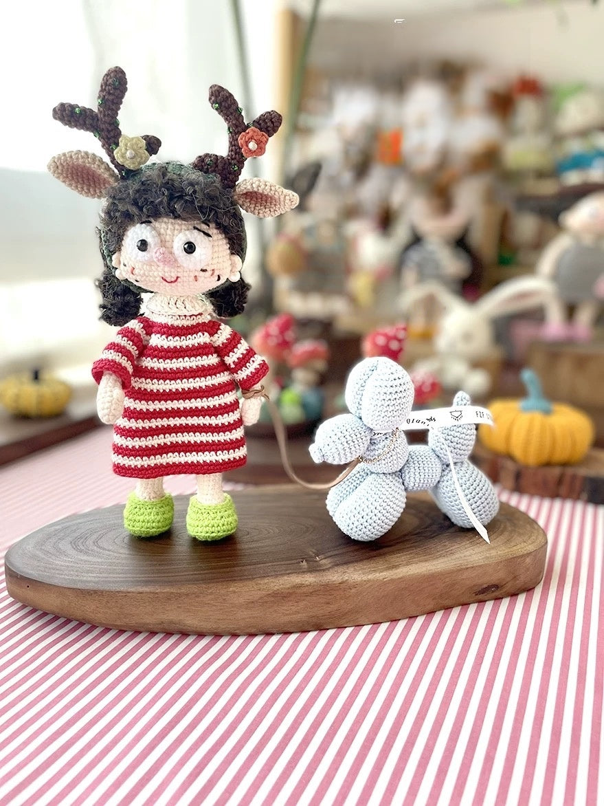 Create Your Own Adorable Reindeer Doll – Exclusive DIY Crochet Kit