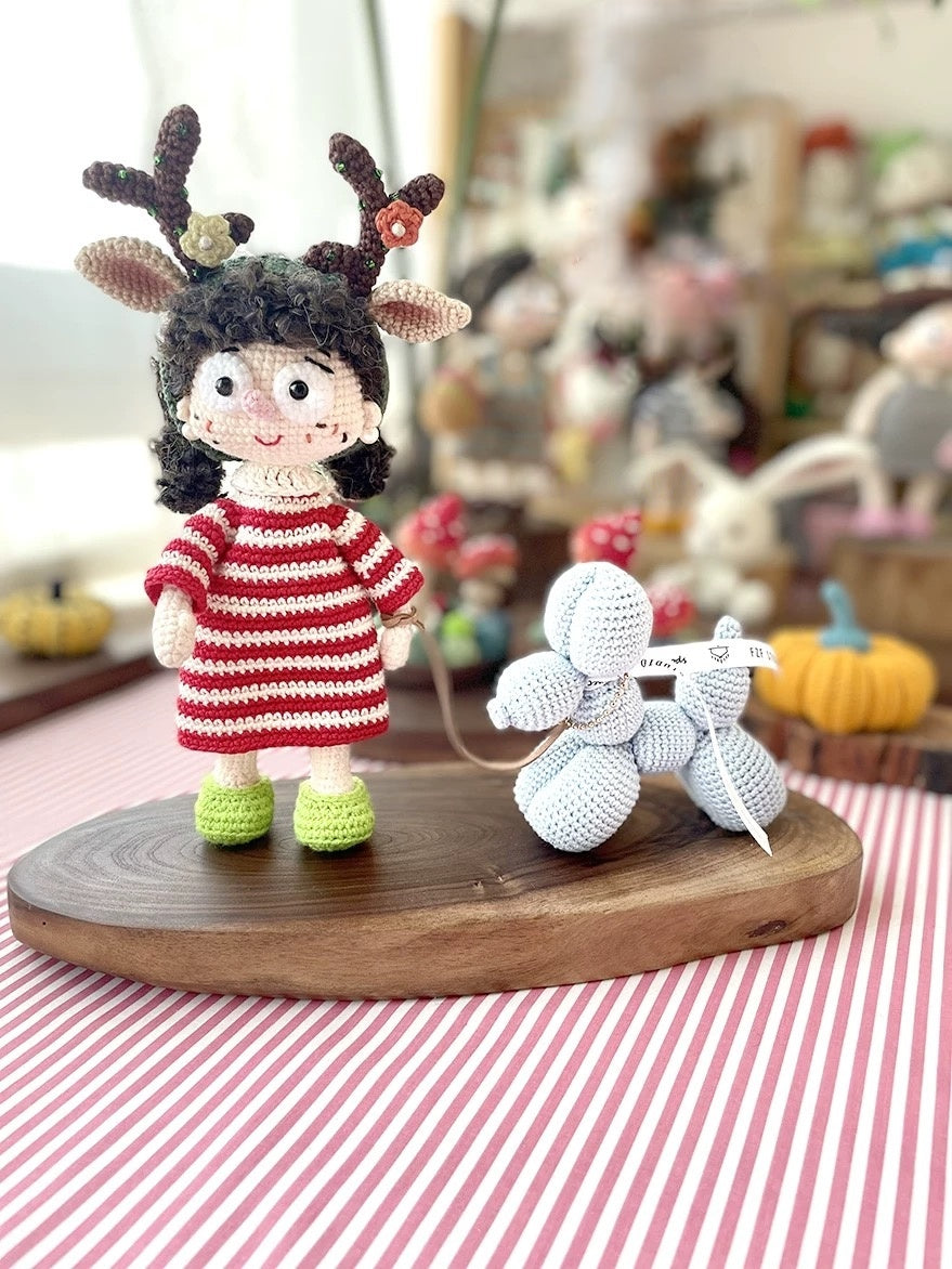 Create Your Own Adorable Reindeer Doll – Exclusive DIY Crochet Kit