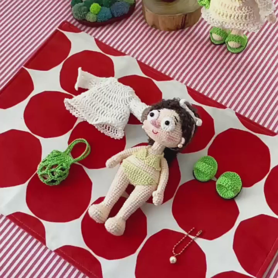 Chic Crochet Doll - “Green Bag Girl” Handmade Kit